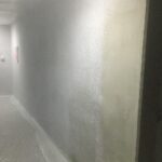 北見市新築マンションの吹付塗装